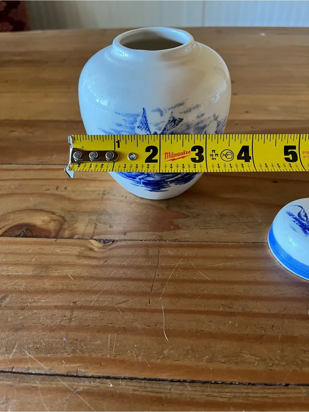 Vintage Hand Painted Windmill Jar w/Lid